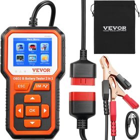 VEVOR OBD2 Scanner Battery Tester 6V/12V - Upgrade 2 IN1 OBD Scanner Diagnostic Tool Car 100-2000 Battery Charging Cranking System Test Car Code Reade