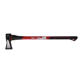 Hyper Tough 4.5lb Wood Log Splitter Axe with Red & Black Double Injection Fiberglass 34" Handle