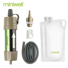 Miniwell L630 Portable Outdoor Water Filter Survival Kit with Bag for Camping ,Hiking & Travelling (Color: Brown)