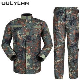 Oulylan Combat Uniform Camo Tactical Suit Men Special Forces Coat Pant Fishing Camouflage Militar Hunting Clothes (Color: yinde Digital, size: M)